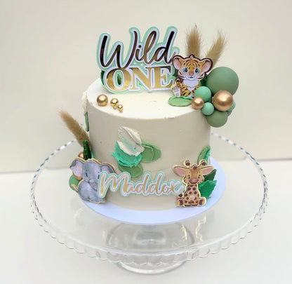 Wild One Safari Card Cake Topper Set