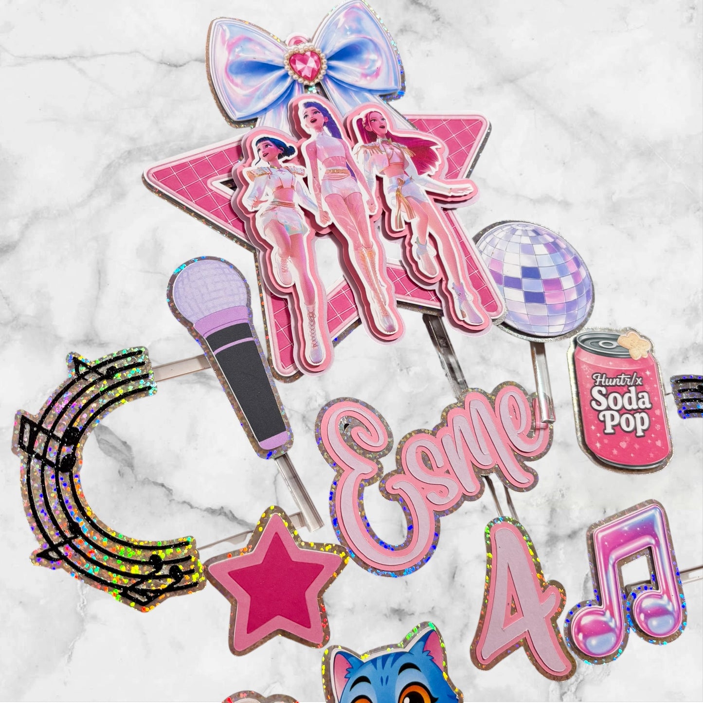 K Pop Glitter Card Topper Set #6