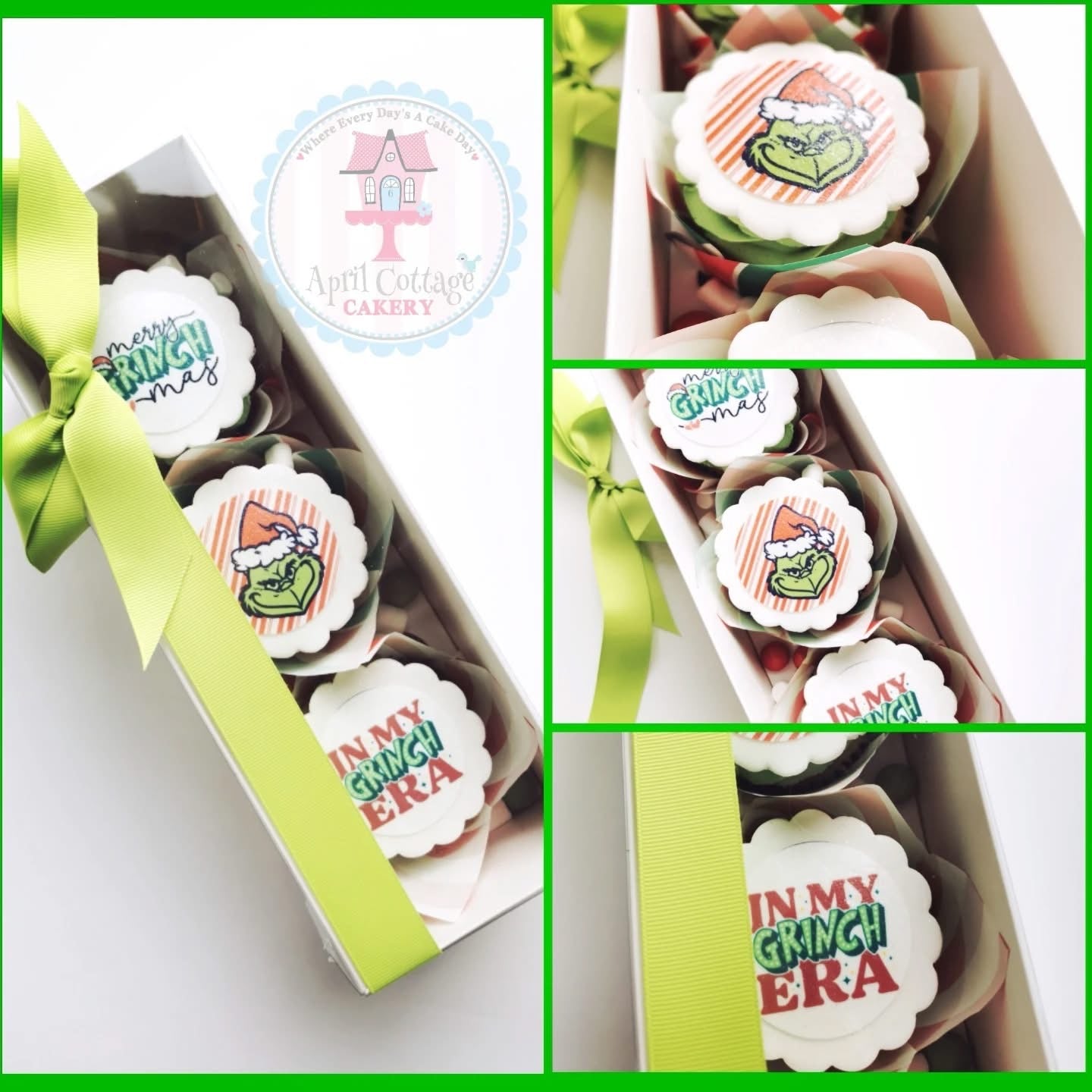 Grinch Era Cupcake Toppers Icing Sheet