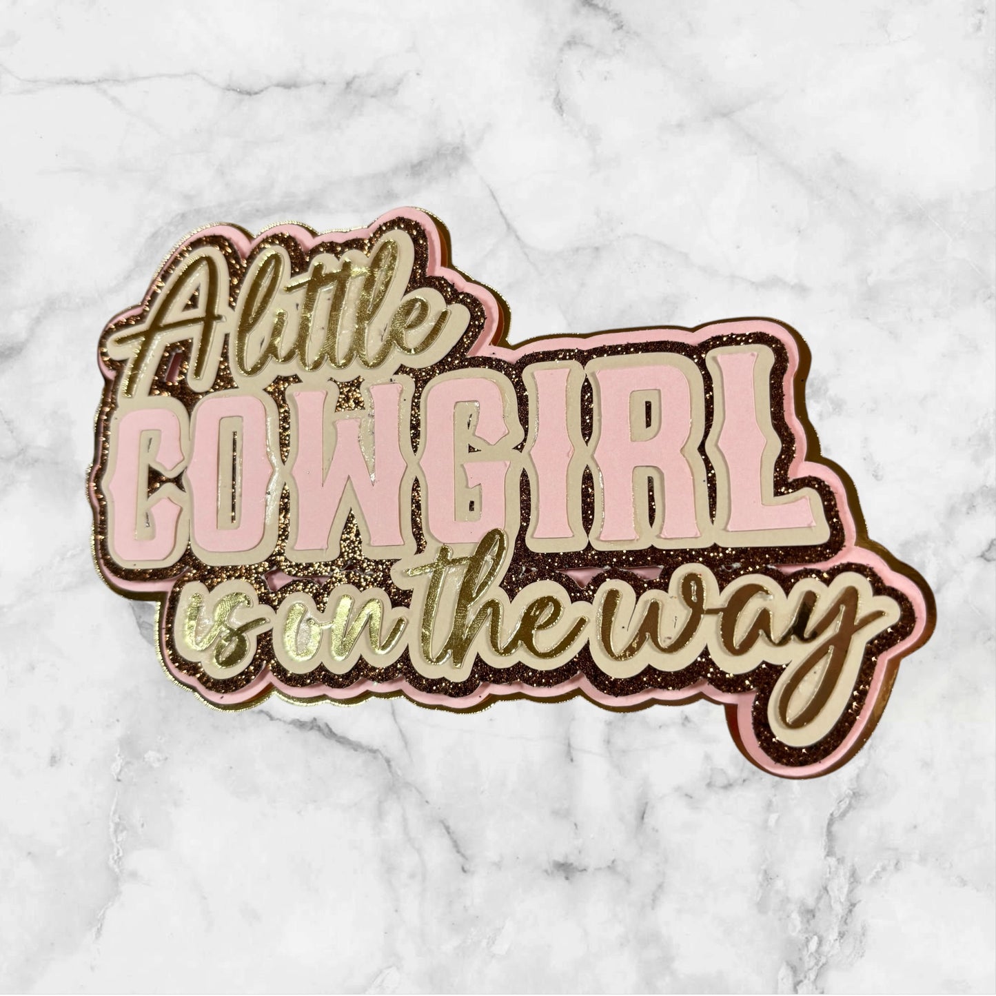Cowgirl/Cowboy Baby Shower Cake Toppers
