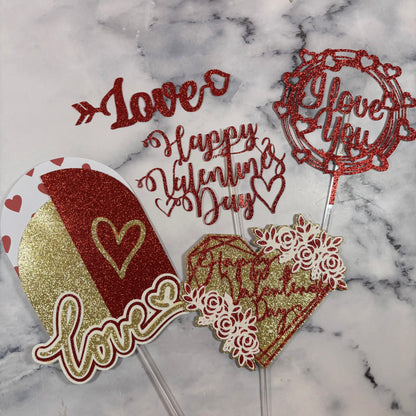 Valentines Card Cake Topper Bundle