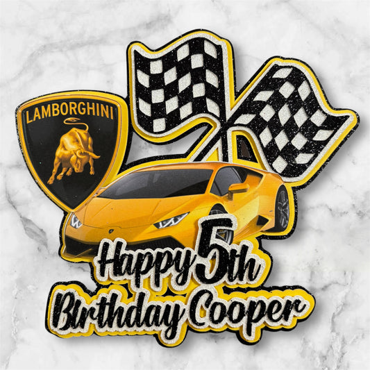 Lamborghini Card Cake Topper