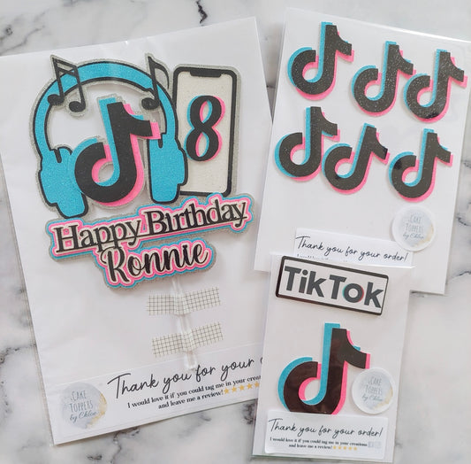 Tik Tok Card Topper, Charm, Cupcake Toppers
