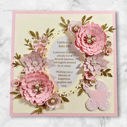Frameable Floral Baby Card