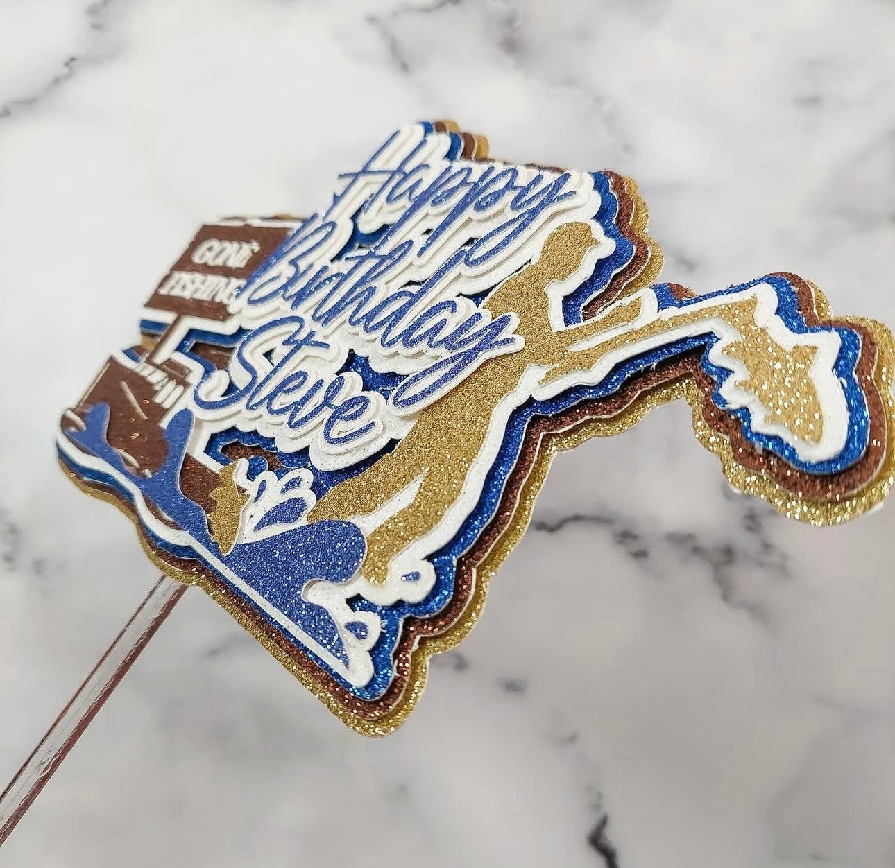 Fishing Card Cake Topper