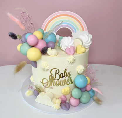 Pastel Rainbow Cake Topper