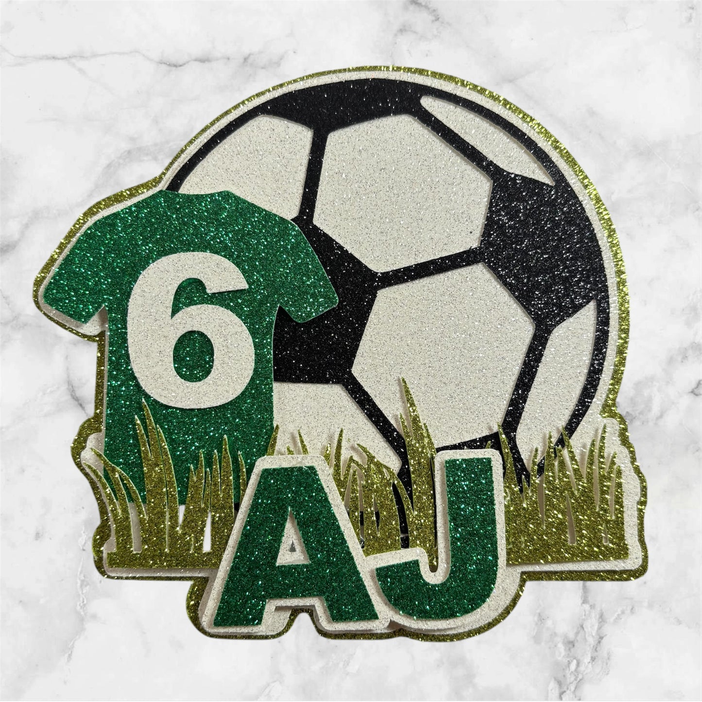 Football #2 Glitter Card Cake Topper