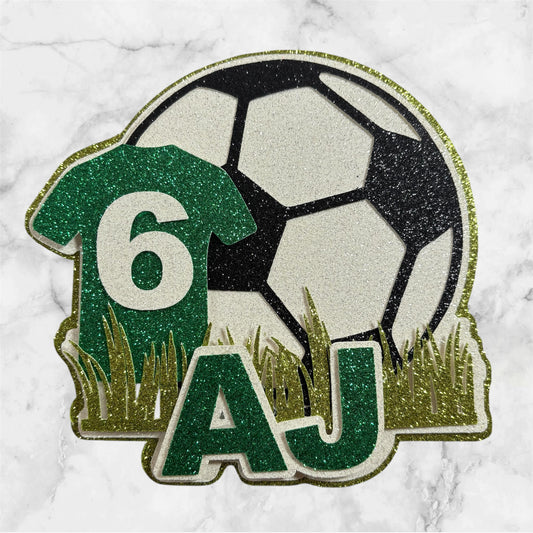 Football #2 Glitter Card Cake Topper