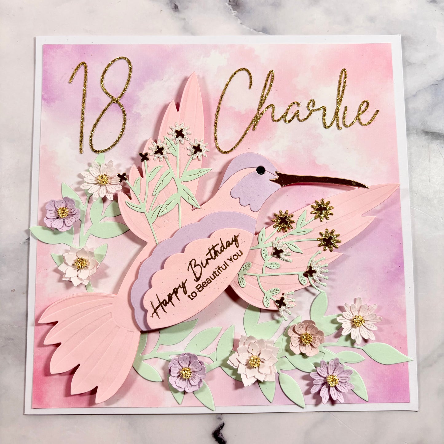 Floral Hummingbird Card
