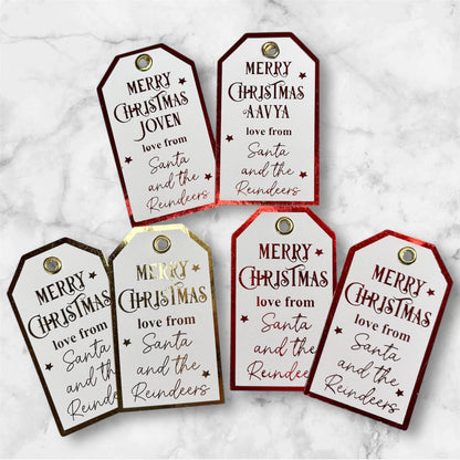 Santa & Reindeers Christmas Foil Gift Tags