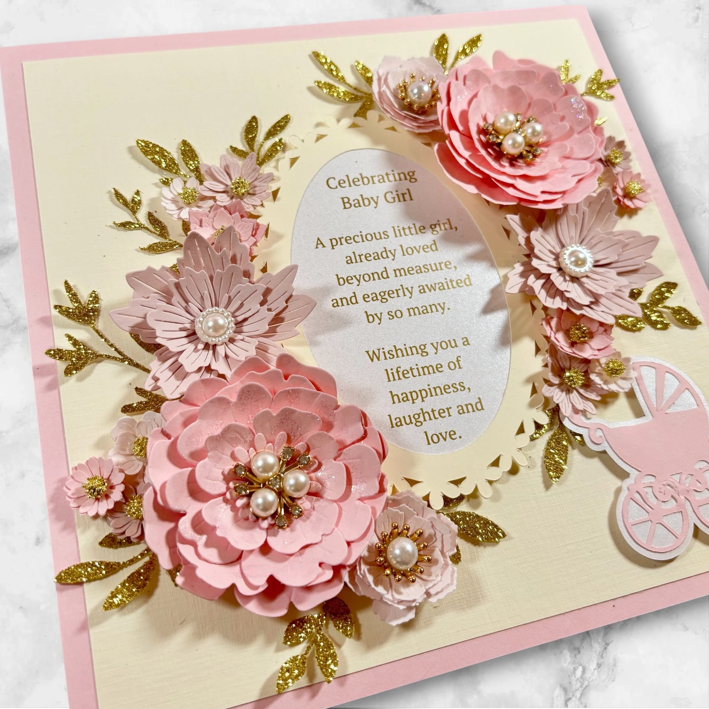 Frameable Floral Baby Card