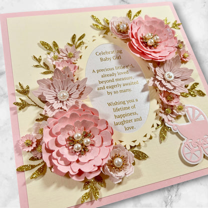 Frameable Floral Baby Card