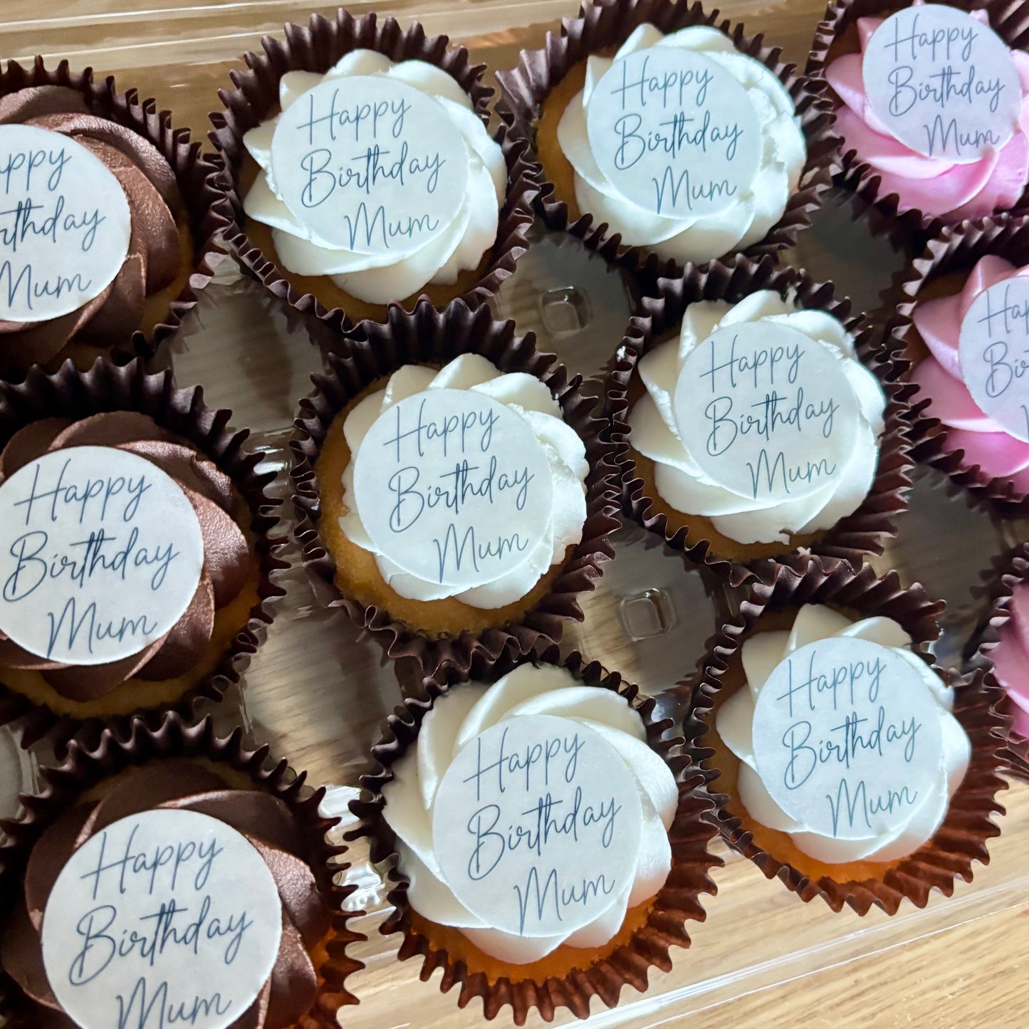 Personalised Text Cupcake Toppers Icing Sheets / Wafer Card