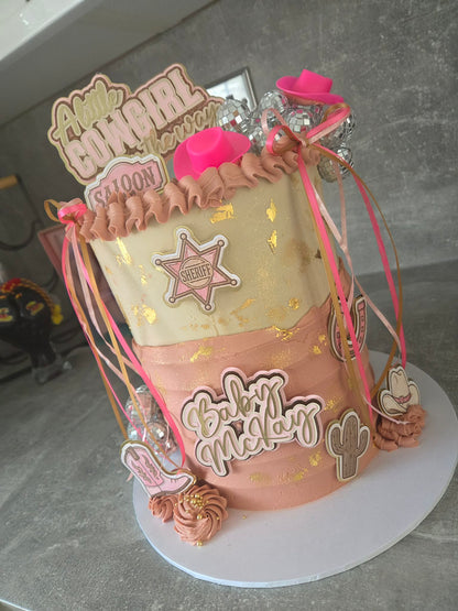 Cowgirl/Cowboy Baby Shower Cake Toppers
