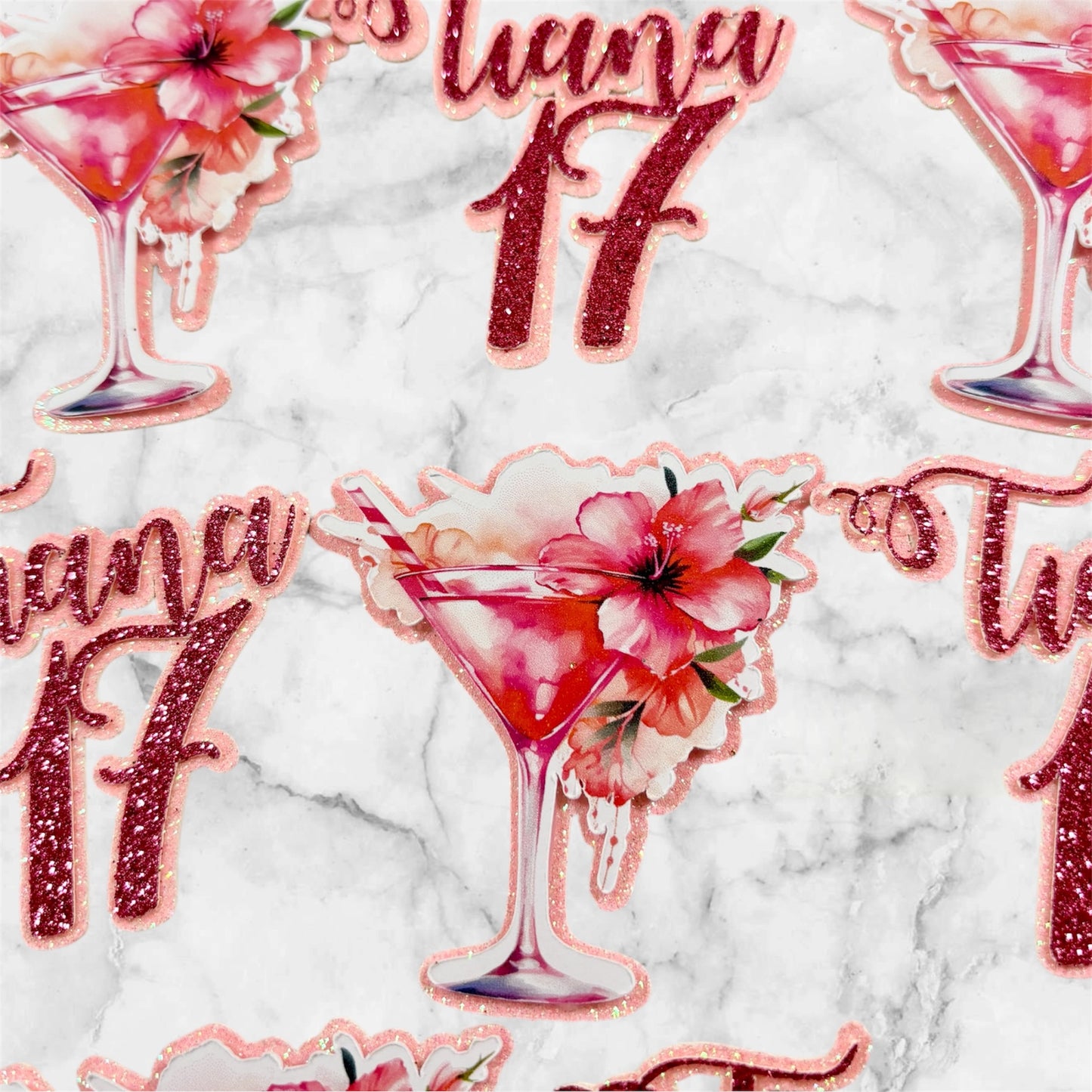 Cocktail Card Cupcake Toppers