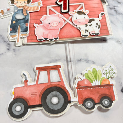 Farm Card Cake Topper Set #2
