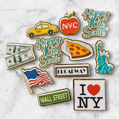 New York Card Cupcake Topper Set