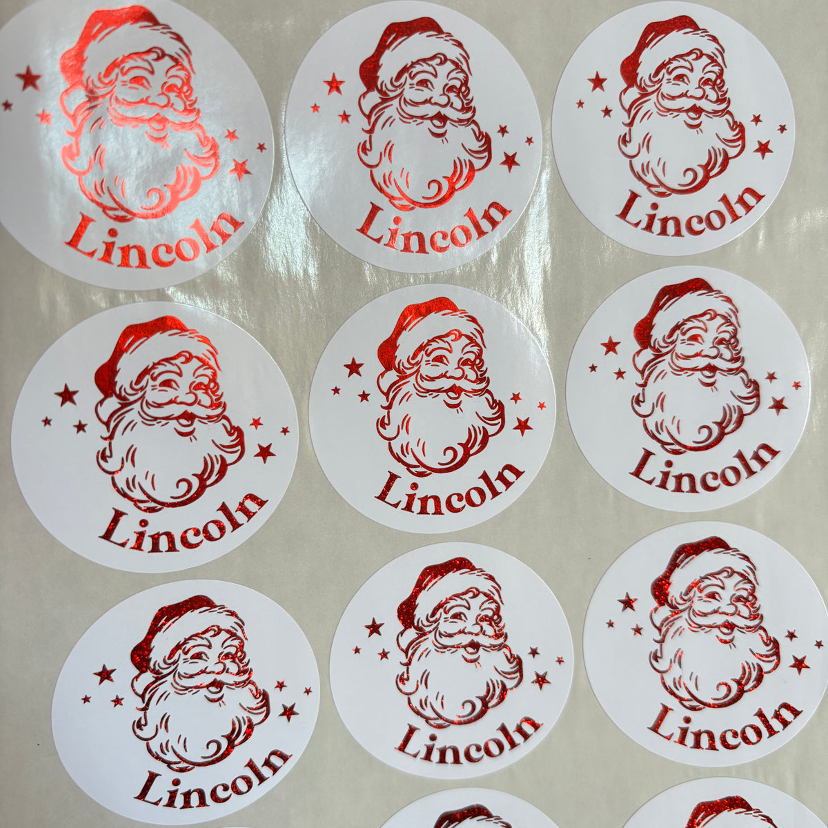 Personalised Christmas Gift Foil Stickers