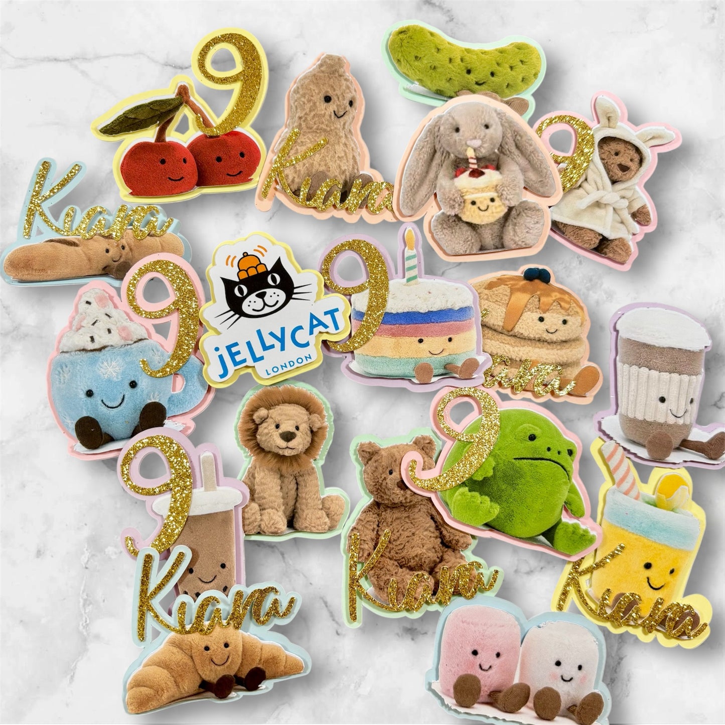 Jelly Cat Card Cupcake Topper Set