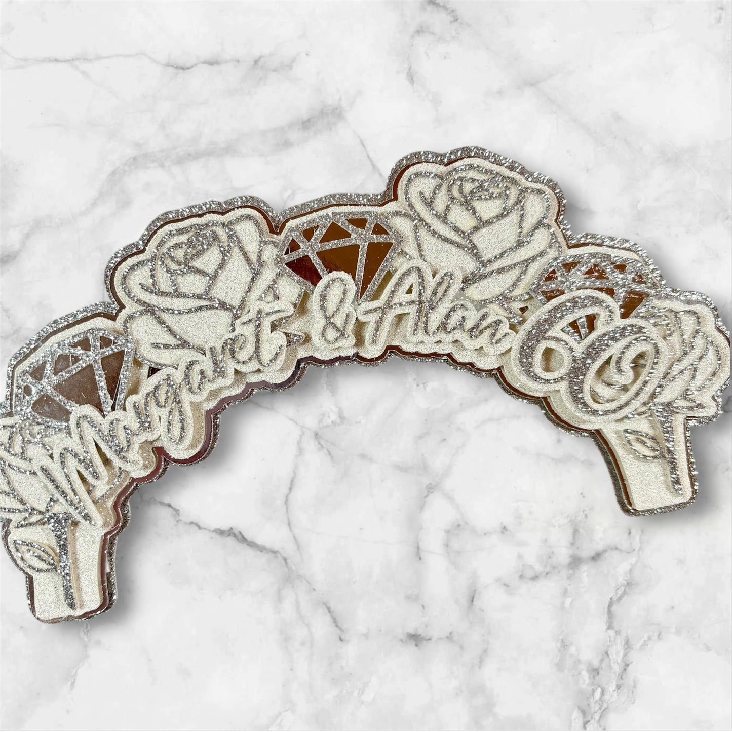 Diamond Anniversary Arch Cake Topper