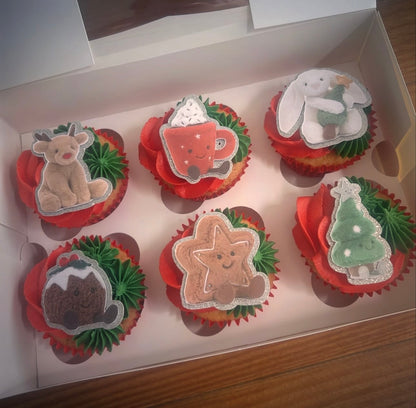 Christmas Jellycat Card Cupcake Toppers