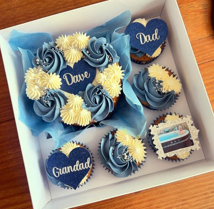 Glitter Heart Cupcake Toppers