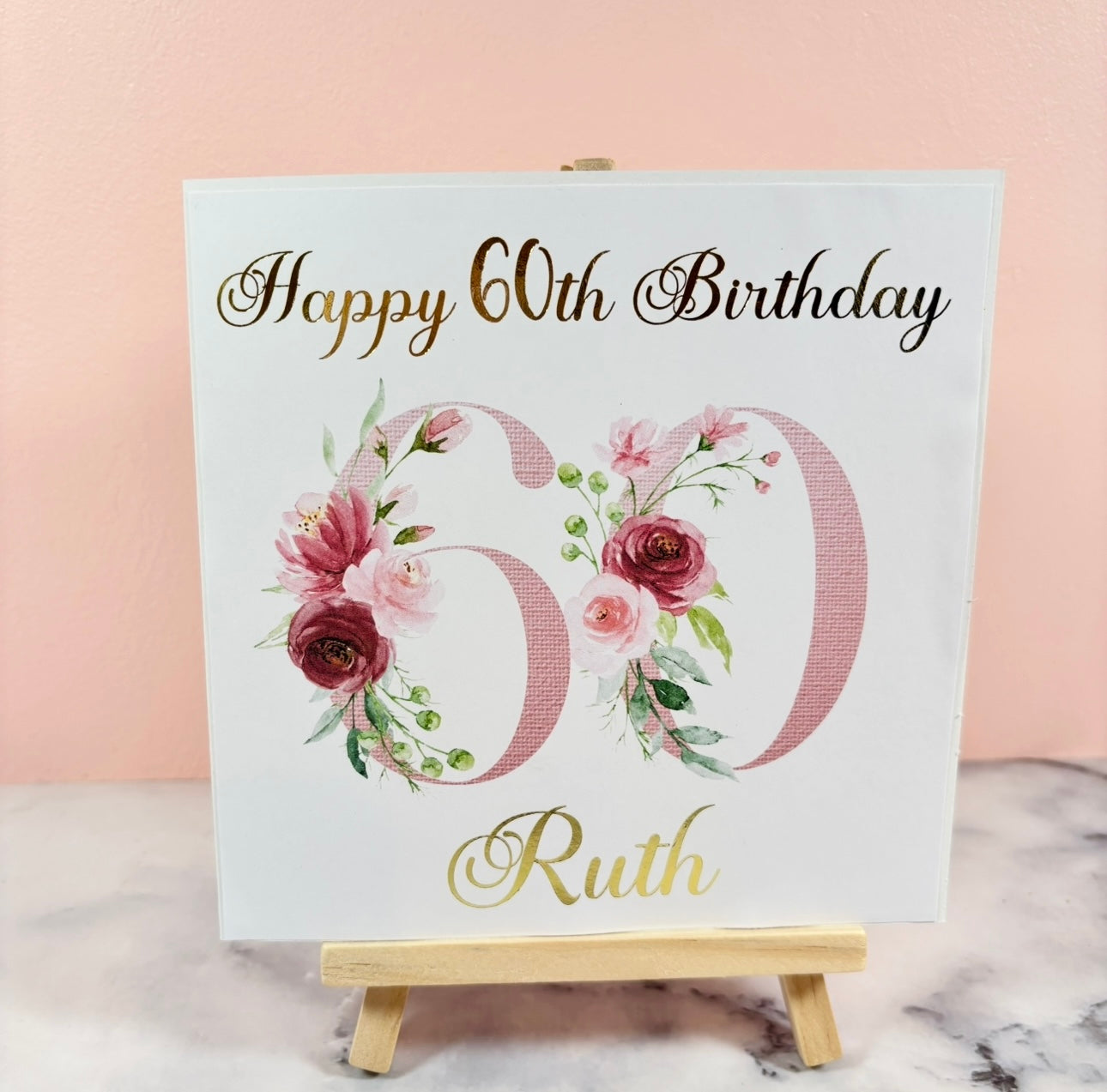 Floral Age Birthday Foil Card