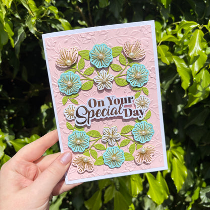 Luxury Floral Hand Stitched Keepsake Card