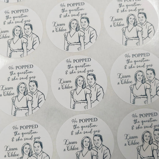 He Popped The Question Engagement Stickers