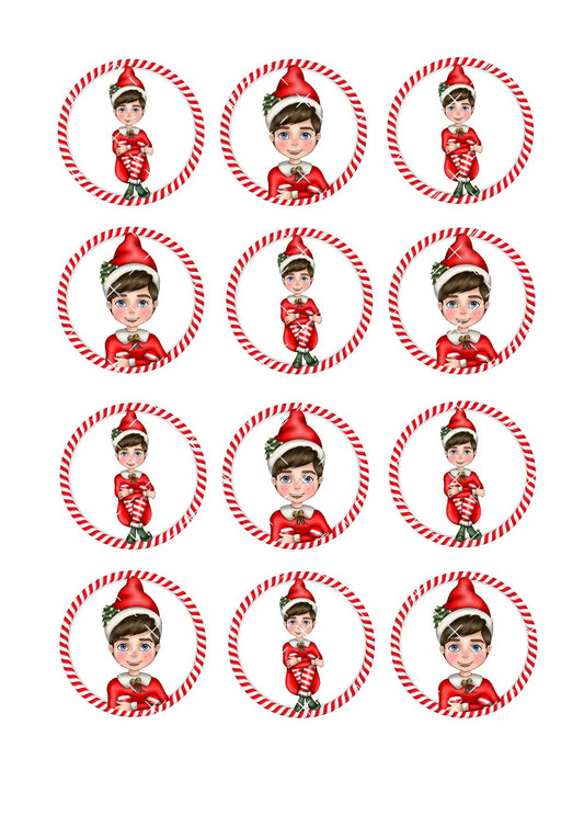 Elf #5 Cupcake Toppers Icing Sheet