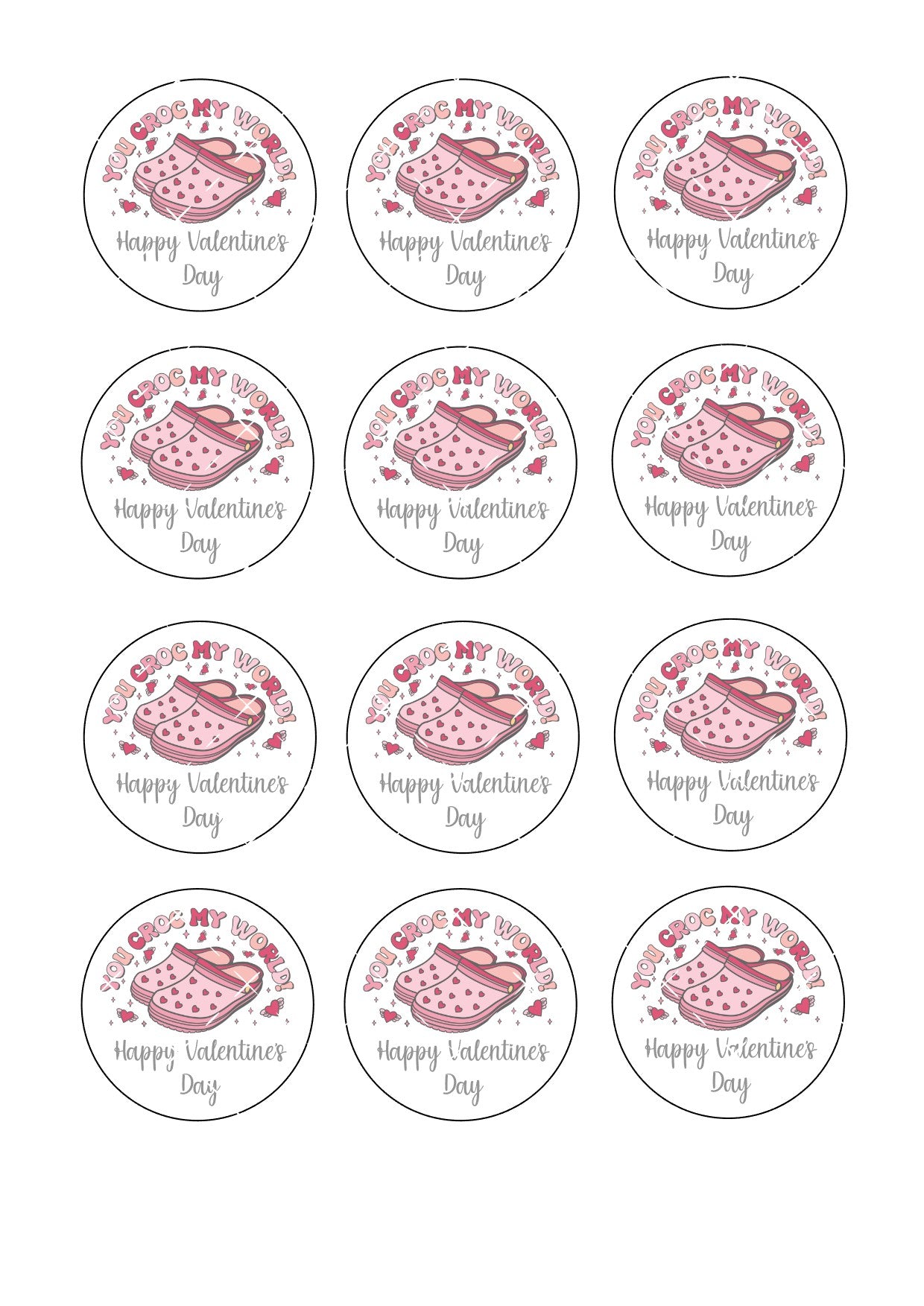 You croc my world Icing Sheet Cupcake Toppers