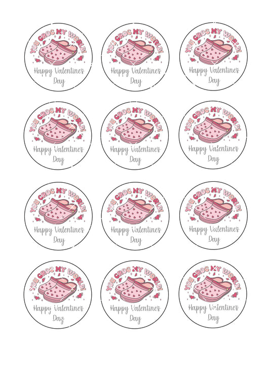 You croc my world Icing Sheet Cupcake Toppers