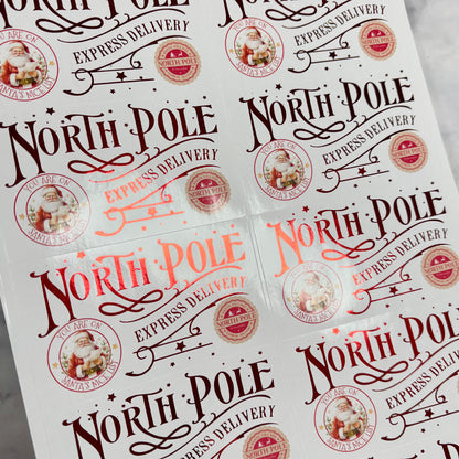 North Pole Express Foil Stickers