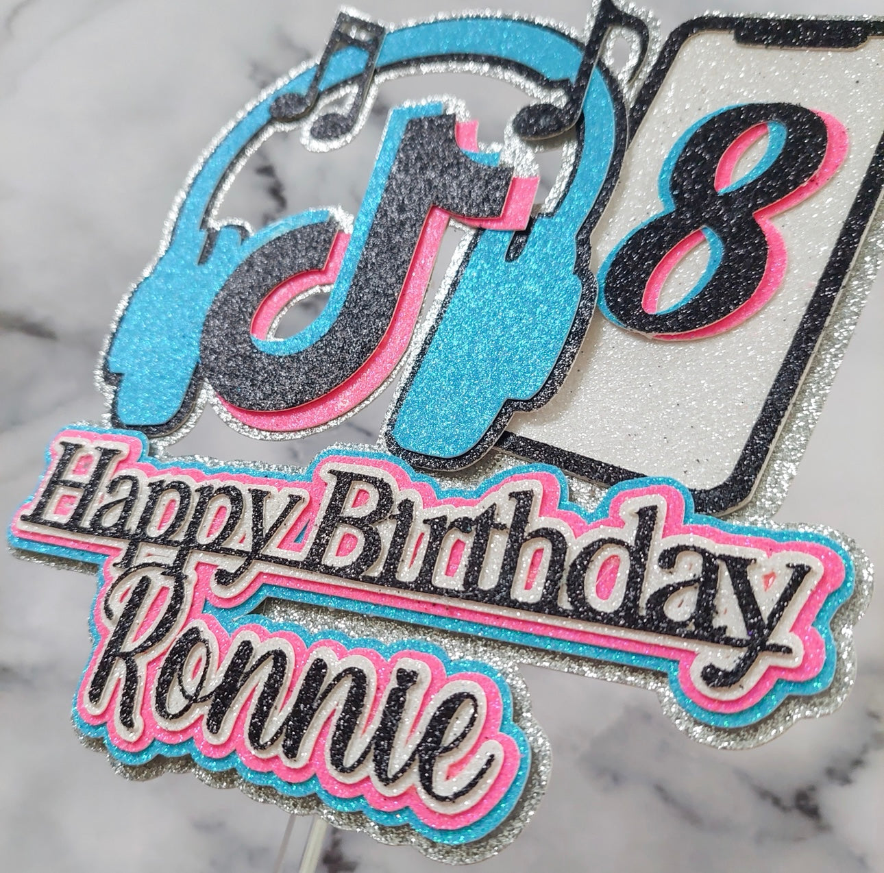 Tik Tok Card Topper, Charm, Cupcake Toppers