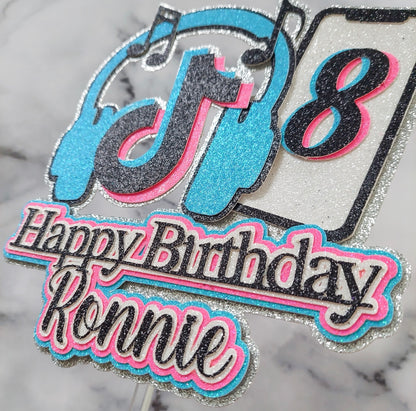 Tik Tok Card Topper, Charm, Cupcake Toppers