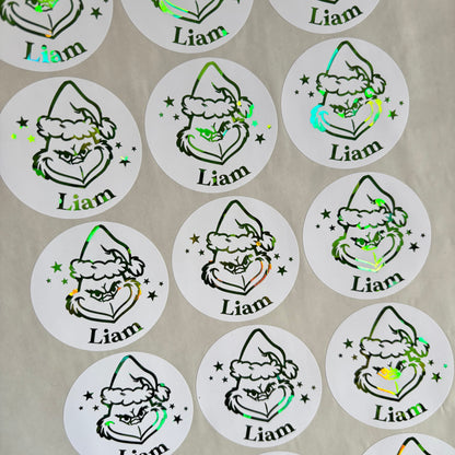 Personalised Christmas Gift Foil Stickers