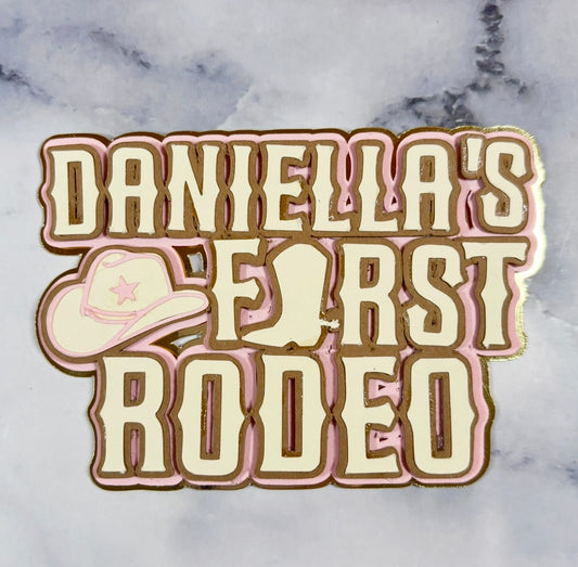 First Rodeo Card Cake Charm/Topper