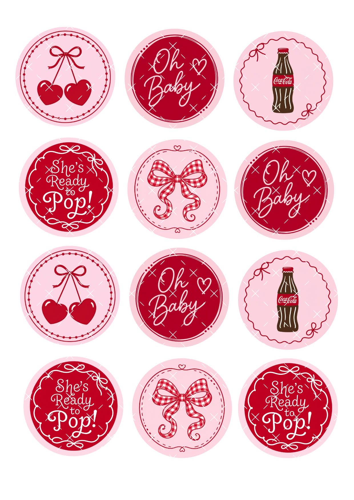 She’s Ready To Pop Baby Shower Icing Sheet Cupcake Toppers