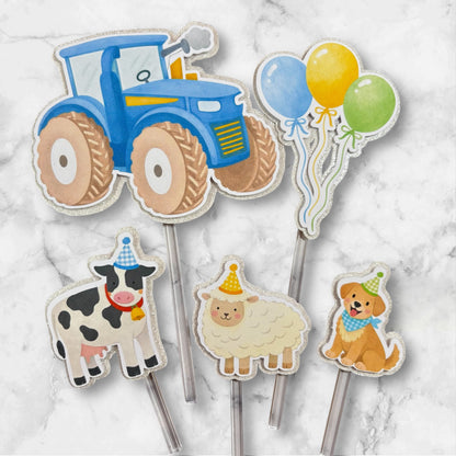 Farm Card Cake Topper Set #3