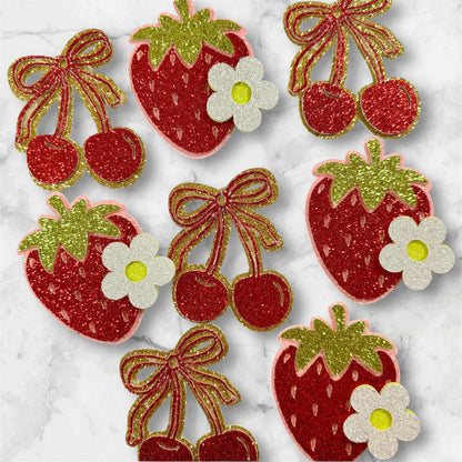 Strawberry & Cherry Card Cupcake Toppers
