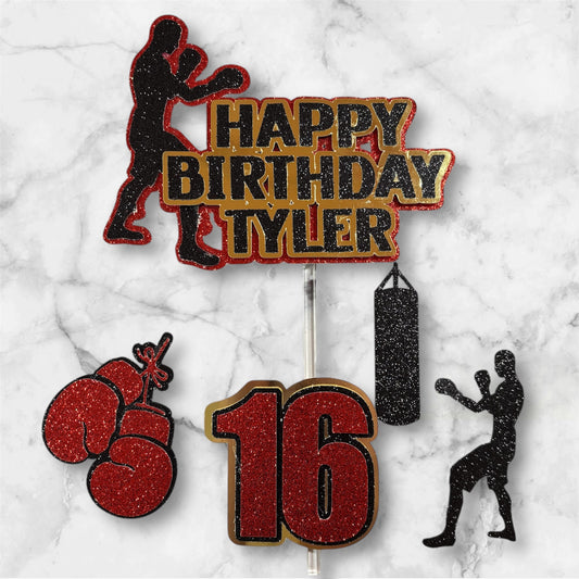 Boxing Cake Topper Set