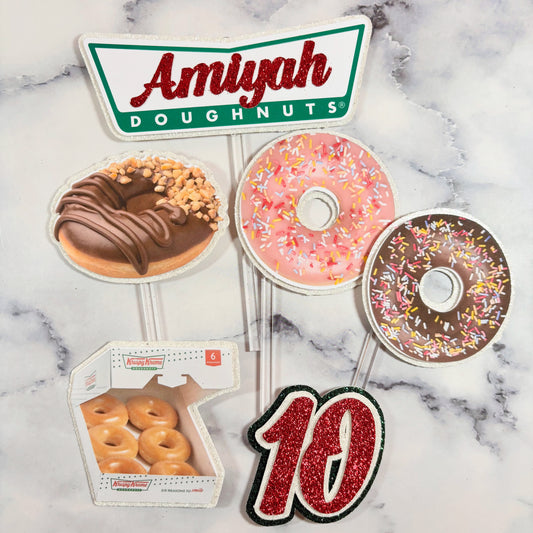 Doughnut Card Cake Topper Set