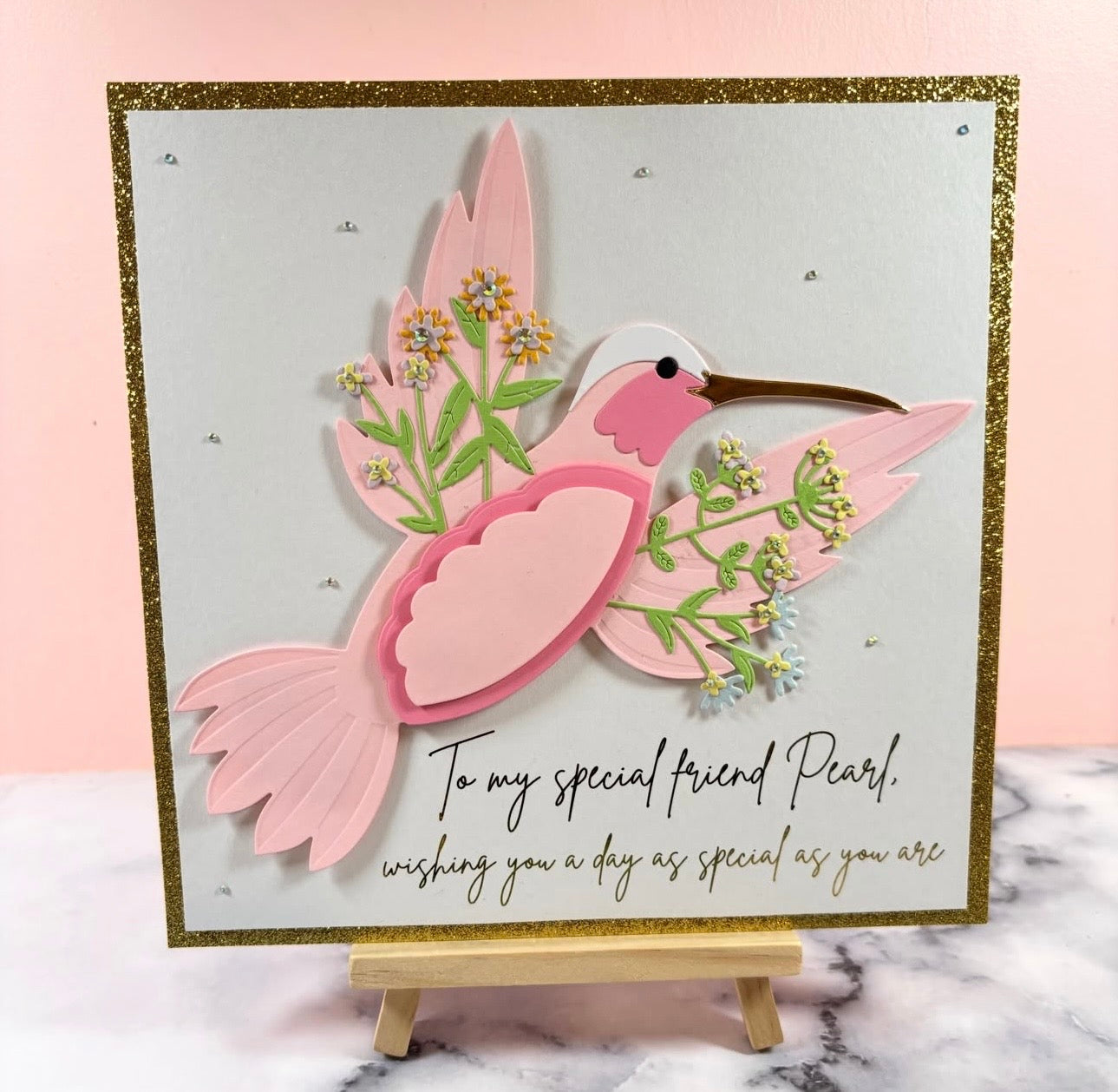 Floral Hummingbird Card