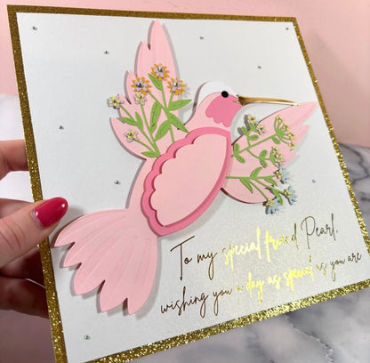 Floral Hummingbird Card