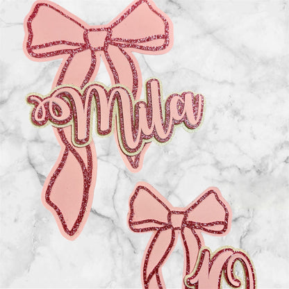 Bow Card Cake Topper Set