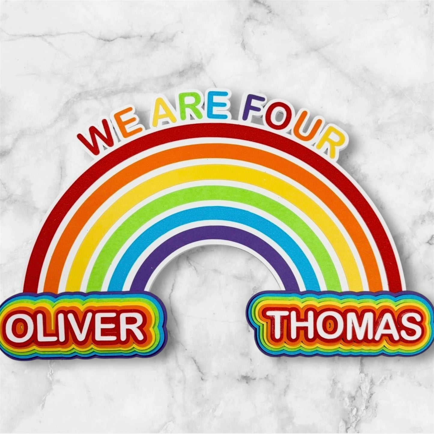 Double Rainbow Card Cake Topper