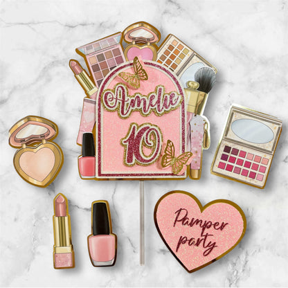 Pamper Party Make Up #2 Card Cake Topper