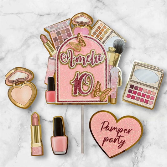 Pamper Party Make Up #2 Card Cake Topper