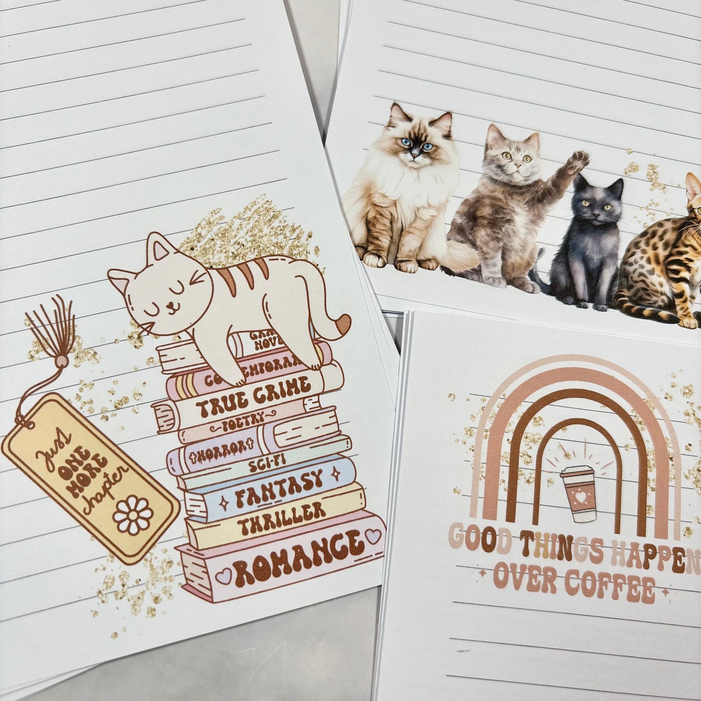 Cats & Coffee Writing Paper Sets