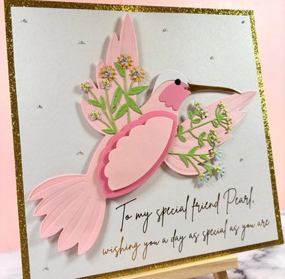 Floral Hummingbird Card